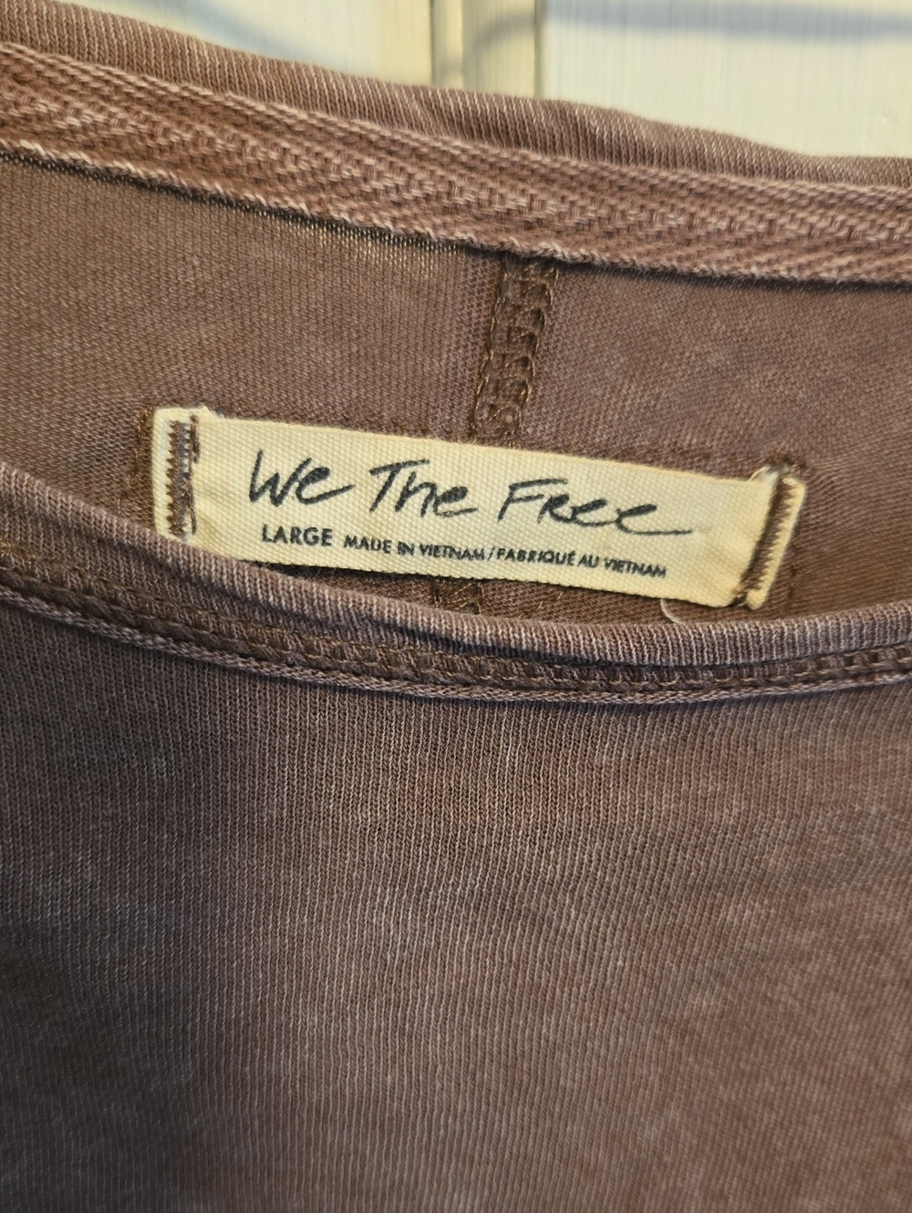 We The Free Washed Brown Long Sleeve Pocket Top - Picture 2 of 5